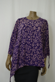 Billy B Blouse B086 Big Big voorkant gesloten  met koordjes paars