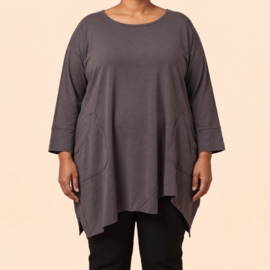 Billy B Blouse/Shirt Top Indi met zakken Big Big chocolat