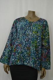 Billy B Blouse Marlieke lange mouw petrol/groen