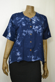 Normal Crazy Blouse Top Hyacint blauw/wit