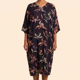 Billy B Kaftan Long Poncho B137 donker paars met veel takken