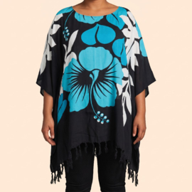 Normal Crazy Kaftan/Blouse blauw/zwart/wit