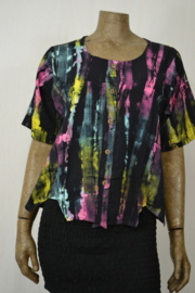 Normal Crazy Blouse Top  New Jipsy s/s Batik zwart vlek kleine punt