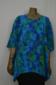 Normal Crazy Blouse Big Wizard blauw groen/blauw blad