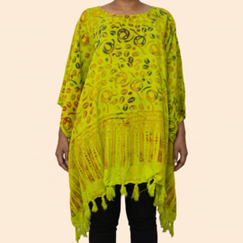 Normal Crazy Kaftan/Blouse geel/groen met bonen
