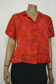 Billy B Blouse 214 met kraag   mix batik rood