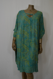 Billy B Kaftan/jurk 169  kort met hals kruis (voor of achter) groen/groen