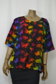 Billy B / Disini Blouse Marlieke zwart met veel vlinders