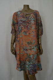 Billy B Kaftan/Jurk B169 kort kruis voor of achter oranje/paars (?)