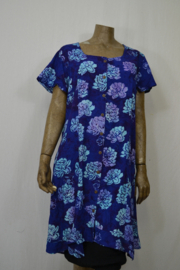 Normal Crazy Dress / Blouse Margarita batik blauw bloem