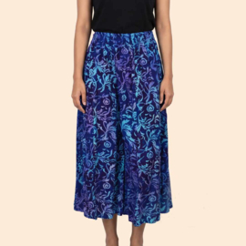 Billy B Broek / rok Cullotte wijd maxima blauw met lichte bloemen