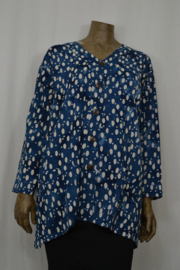 Billy B Blouse B211 Big Big model jasje met zakje blauw met wit vlek