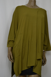 Billy B Blouse/Shirt Big Big Top Indi met zakken mosgroen