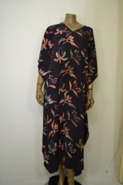 Billy B  Long Poncho / Kaftan  paars / rose / oranje takken