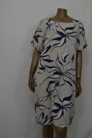 Moon Jurk met kleine zakjes creme met zwarte bloem