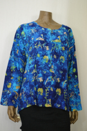 Disini Blouse Afke blauw met bloemen