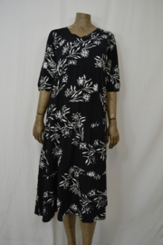 Billy B Long Dress Gaby  s/m zwart wit bloem