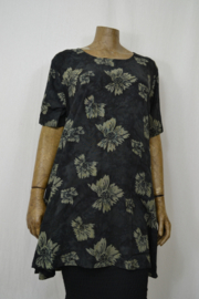 Billy B Blouse Hanny zwart grijs blad