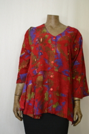 Billy B Blouse 151 rood met gekleurde vlekken