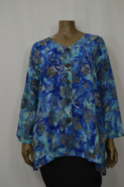 Billy B Blouse B211 met zakjes model 'jasje' blauw