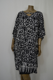 Billy B Kaftan/Jurk B169 kort kruis voor of achter zwart/wit