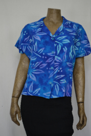 Billy B Blouse 214 met kraag mix batik blauw