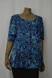 Billy B blouse B215 Big blauw met licht paarse bloemen
