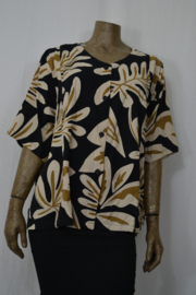 Billy B Blouse Marlieke zwart beige groot blad