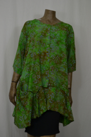 Billy B Blouse B148 Big Big blauw groen korte mouw