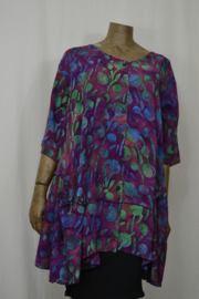 Billy B Blouse B148 Big Big paars/blauw/groen korte mouw