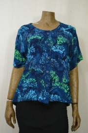 Billy B Blouse B177 blauw/groen   blad S/M