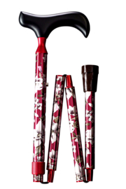 DELUXE-SLANK-VOUWSTOK "NECK FLORA", ROOD   78 - 88 cm