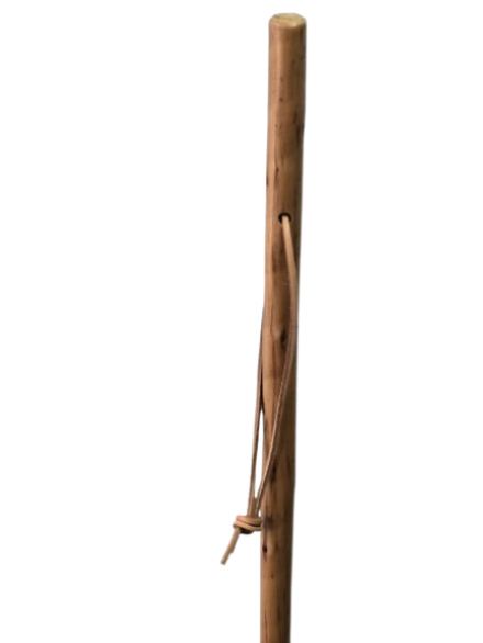 Wandelstok - Pelgrimsstok 2- delig van Edel Kastanje met bergpunt van massief nikkel metaal inclusief rubberen dop lengte 127 cm