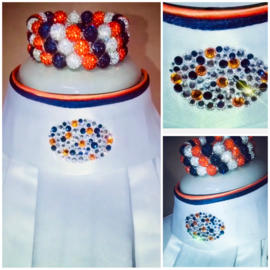 Swarovski Plastron Oval Orange  & Blue