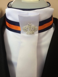 Stock-tie in blue and orange