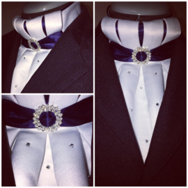 Caverneplooi plastron Toulouse met Swarovski