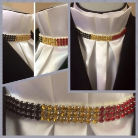 Stocktie  Belle chique with the  Belgium flag in rhinestones  ( also available in other country flag colors)