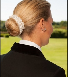 Pearl bun scrunchie