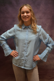 VM Plissie Blouse blauw