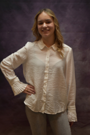 VM Plissie Blouse snow white