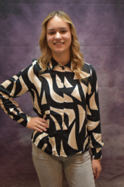 VM Cindy blouse Zwart/Beige