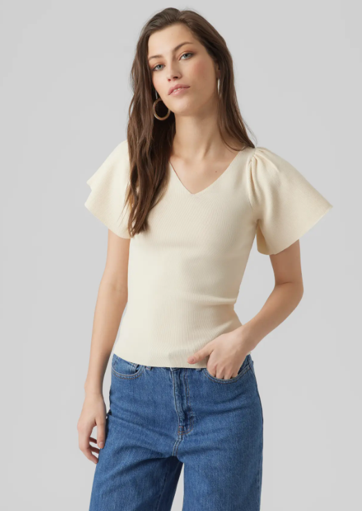 VMGINNY SS V-NECK PULLOVER  -Vero Moda-