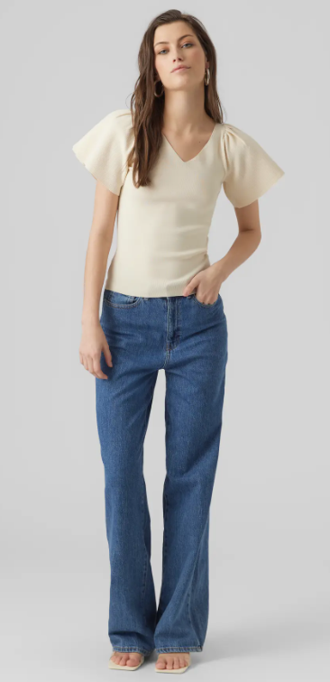 VMGINNY SS V-NECK PULLOVER  -Vero Moda-