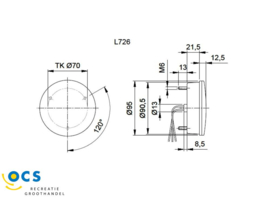 Jokon	Mistachterlicht Led rond wit glas