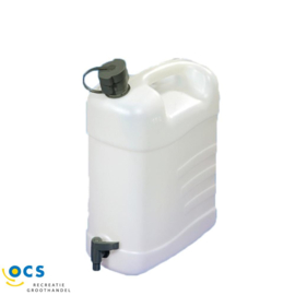 Jerrycan 10,15,25 of 35 liter met kraan+vultuit, lxbxh 34,8x17,4x31,9cm, 650 gram. 8403.58.12 10