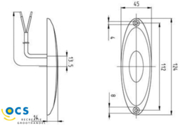 Jokon	Zijreflector oranje ovaal LED oranje frame