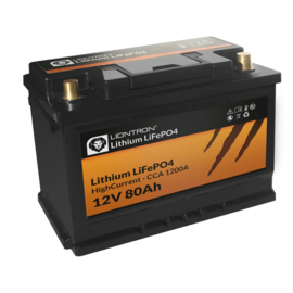 LIONTRON lithium  LiFePO4 12,8V 80Ah Hoge Stroom inclusief BMS