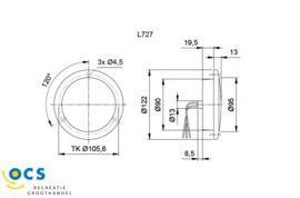 Jokon	Rem-Achterlicht Led met chrome rand