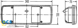 Hella Achterlicht Rem/ Knipper/ Mist/ Achteruitrij/ Reflector 5-Vaks Inbouw Rechts 12/24V