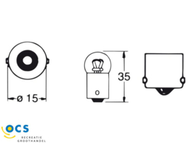 Gloeilamp 12V/15W BA15S ( 2st. )